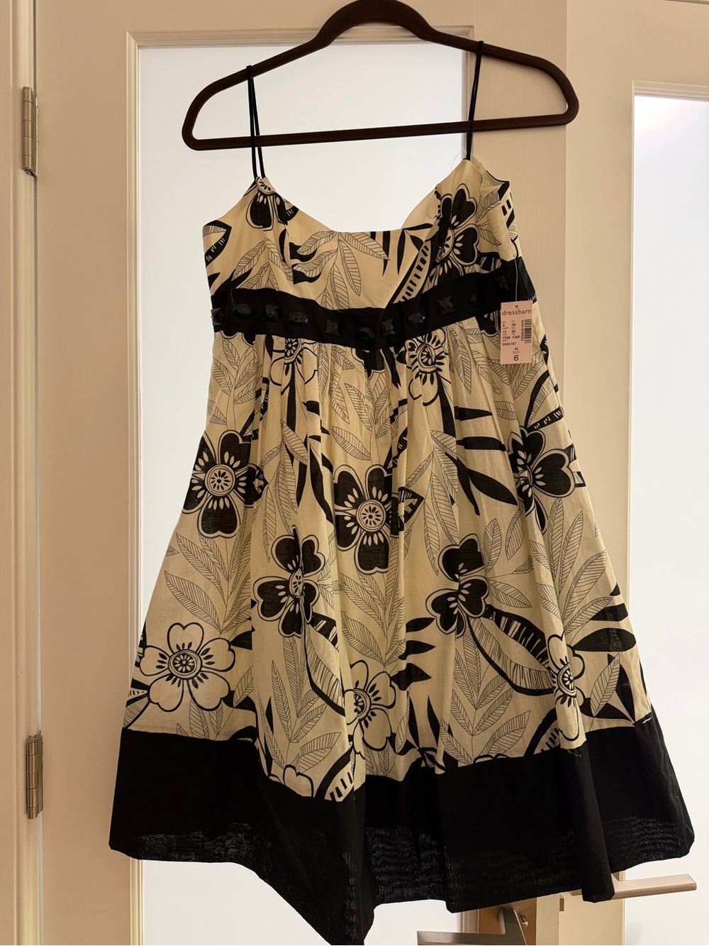 Black & Cream Floral Baby Doll Dress - Dress Barn